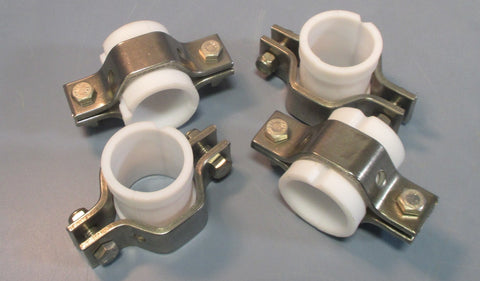 Lot 4 Tube Hangers 11/2" 1.5" PVC Insert and Coated Steel w/ Hardware NWOB