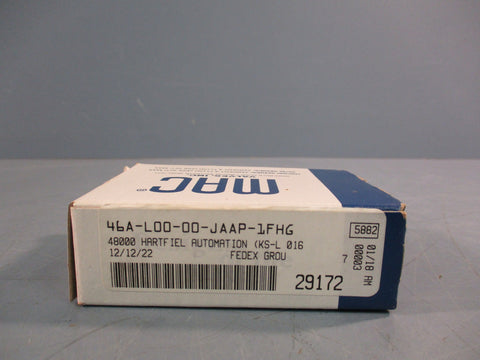 Mac Valves Inc Solenoid Valve 46A-L00-00-JAAP-1FHG 120VAC