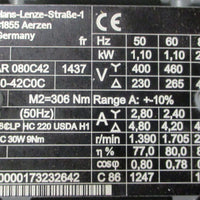 Lenze GSS06-2M HAR 080C42 Motor w/ Bosch 8-104-737-958 GSS06-2M H Gear Motor