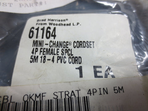 Brad Harrison 61164 4p Female MiniChange Cordset 5m 184 PVC Cord