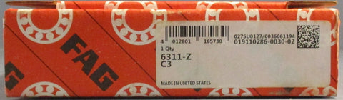FAG 6311-Z-C3 Deep Groove Ball Bearing 55mm Bore 120mm OD 29mm W