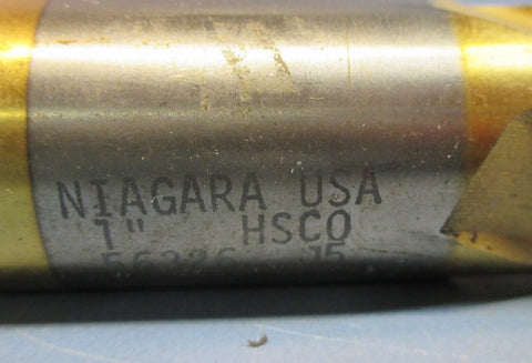 Lot of 2 Niagara 1" 4 Flute 56326 J5 HSCO 2" & 1.75" LOC Used Double End Mill