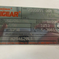 Dodge Tigear MZ94620L1 Gear Reducer 1750 RPM .90 HP 1053 Output 11/8" Shaft Dia