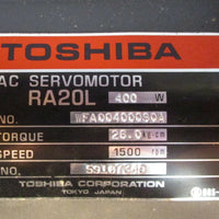 Toshiba RA20L AC Servo Motor WFA00400QSQA 400 W, 1500 RPM NWOB
