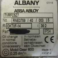 Assa Abloy Albany TVRFC5Z7 Righ Angle Gear Reducer 36:2 Ratio 1" Bore