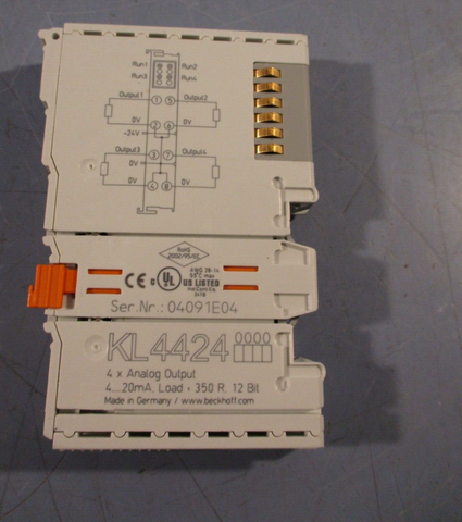 BECKHOFF Bus Terminal, 4-channel analog output, current, 4…20 mA, 12 bit KL4424