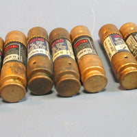 Lot of 7 Bussman Fusetron FRNR10 10Amp 250VAC Time Delay Fuses
