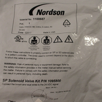Nordson 1100687 Solenoid Cable M8 3Wire 5 Meters Kit, 24VDC