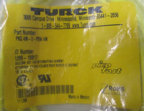 Turck PKG 4M2PSW 4M Electrical Sensor, Cable U9910817 125V 2A