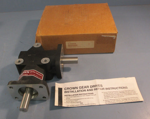Crown Zero-Max C204806 Two-Way Right Angle Gearbox 2:1 Ratio 3/4" Shaft Dia