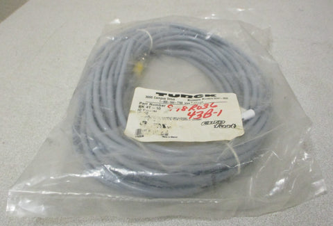 Turck RK4T10 Cordset U2160 10 m Long 4 A Female M12 x 1, Straight 3 x 22AWG