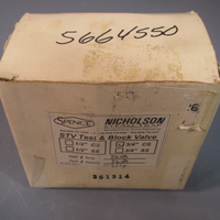 Nicholson Steam Trap SPENCE STV Combo Test & Blocking Valve 3/4" 5664550