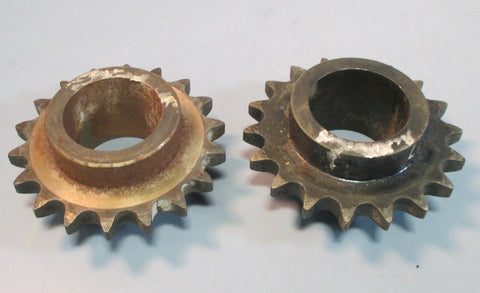 Lot of 2 Steel 60C18 Sprockets 18 Teeth and 2.043" Straight Bore Used