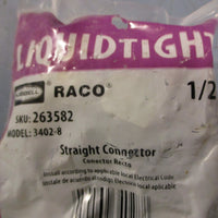 Hubbell Raco 34028 Straight Connector Liquid Tight 1/2" (Lot of 12)