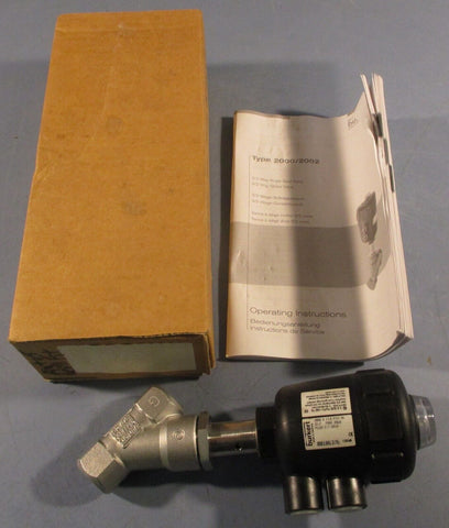 Burkert 2000 Pneumatic Valve 00186376 Pilot 2.7-10bar Pmed 16bar 2-Way Solenoid