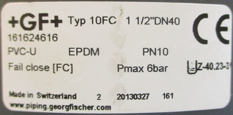 Georg Fischer GF Diastar 161.624.616 Diaphragm Valve 11/2" DN40 6bar Typ 10FC