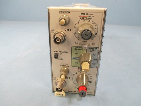 Tektronix 7A18 Dual Trace Amplifier Plug In - Used