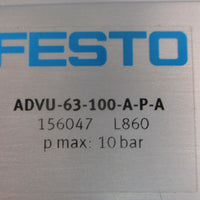 Festo ADVU63100APA Compact Pneumatic Cylinder 156047 100mm Stroke 63mm Bore