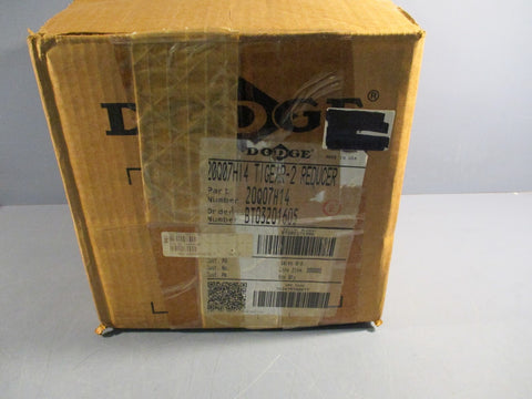 Dodge Tigear 20Q07H14 Right Angle Worm Gear Reducer 7:1 Ratio 2.78HP Max in
