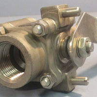 Worcester T4466TSE 3 Way Ball Valve 400F Max Temp 1" ID Threaded