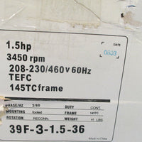Baracuda Stainless Steel Motor 3 Phase 1.5 HP 39F-3-1.5-36
