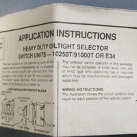 Eaton Cutler Hammer 10250ED1117-KG Illuminated Selector Switch 120V 2 Pos.