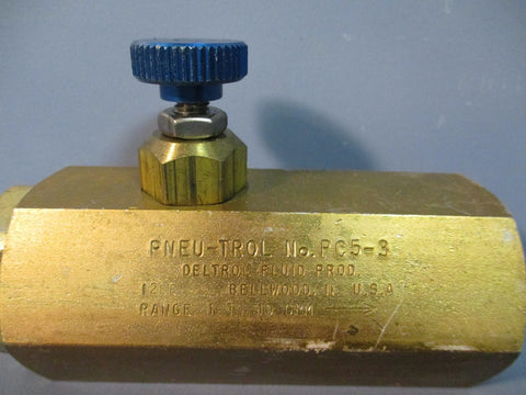 Deltrol Fluid Products Pneu-Trol Bronze Hydraulic Flow Control Valve PC5-3