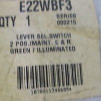 (Lot of 3) Eaton Cutler Hammer E22WBF3 2Pos Selector Switch Lever Green