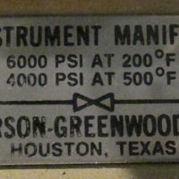 Anderson Greenwood 02-2565-540 Instrument Manifold Trim 303 Valve Manifold