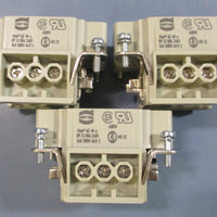 (Lot of 3) Harting HAN 6EMs Connector Plug 09 33 006 2601, 16A, 500V, 6kV 3