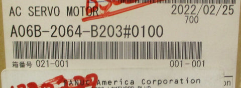 Fanuc A06B-2064-B203#0100 AC Servo Motor BiS 4/4000HV-B 0.75kW 14mm Shaft Dia