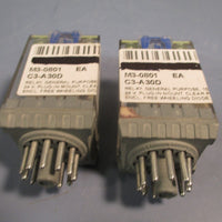 Lot of (2) Comat General Purpose Relay, 10A, 380VAC, 24V  C3A 30D