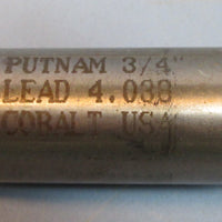 Lot 2 Putnam 3/4" Cobalt Roughly 1.75" LOC, 4 Flute Double End Mill Used