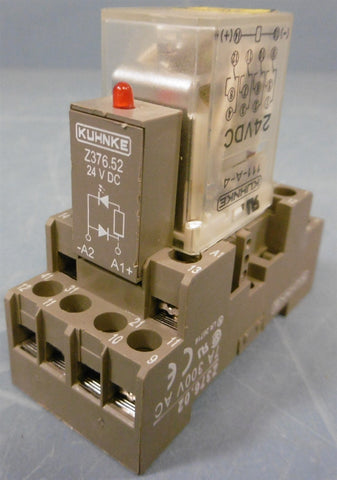KUHNKE 111A4 24VDC Relay with Base Z376.02 7A 300V AC