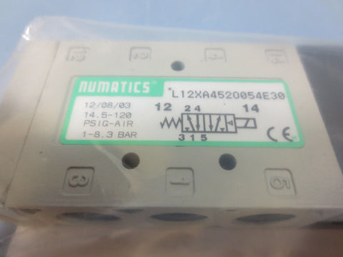 Numatics L12XA4520054E30 Solenoid Valve 14.5 - 120 Psig Air 1-8.3 Bar