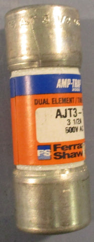 Ferraz Shawmut Amp-Trap AJT3-1/2 Time Delay Fuse Dual Element 3-1/2A Lot of 4