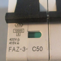 Moeller FAZ3C50 Circuit Breaker 3 Pole 400VAC 415VAC FAZ3C50