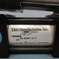 Lot of (2) TRD/Bimba #N50444 PNEUMATIC CYLINDER 1 1/2 x 1" 250 PSI Air Max