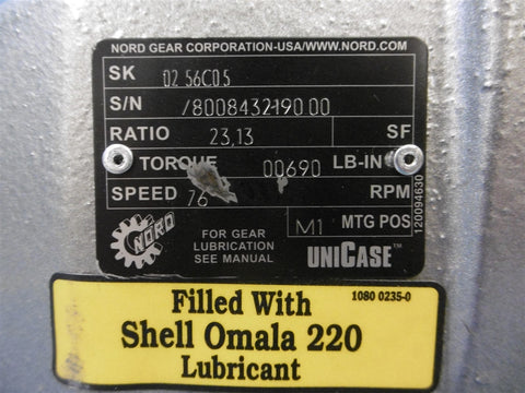 New Nord Unicase 02 56C05 23.13:1 690LBIn TQ 76RPM 3/4" Shaft