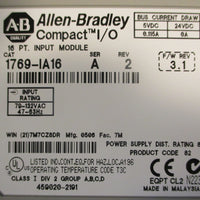 Allen Bradley 1769-IA16 Ser A Rev 2 Compact I/O Input Module 120VAC Input