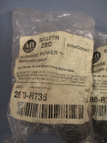 LOT OF 3 ALLENBRADLEY 3PHASE POWER T CONNECTOR (REDUCING DROP)  SER A 280RT35