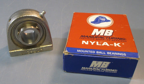 MB NYLAK MFB 1 Pillow Block Bearing 1" Bore 2 Bolt, 3" Flange Width NIB