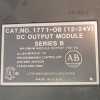Allen Bradley 1771OB (1224V) DC Output Module Series B Max. Output 192VA. Used