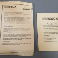 Sola 832426003 DC Power Supply Input 120/240 VAC, Output 24 VDC