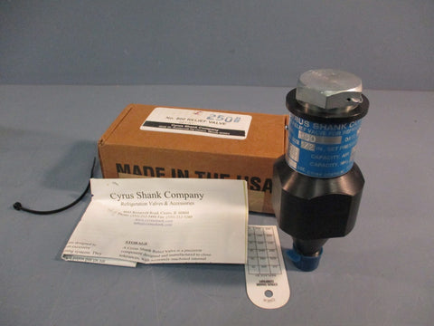 Cyrus Shank Company Safety Relief Valve Type 800 250 PSIG 1/2" Inlet NPT