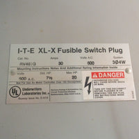 ITE Siemens RV461G Fusible Bus Plug Switch 30 Amps 600 VAC Max HP 20