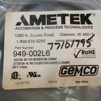 Ametek Gemco Euro Connector 6 Foot 4 Pin Right Angle 12mm NEW LOT OF TWO