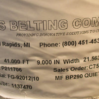 Sparks Belting MF BP290 Quiet Weave 41 FT LG x 211/2 IN Wd Conveyor Belt