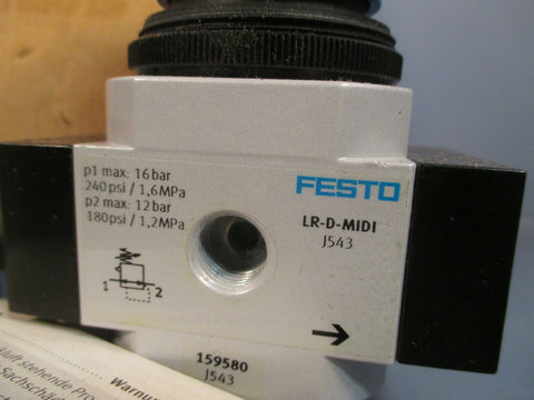 FESTO 159580 AIR PRESSURE REGULATOR LR3/8DMIDI