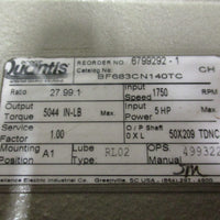 Dodge Quantis BF683CN140TC Gear Reducer 27.99:1 Ratio, 5 HP Max In, 5044 LbIn